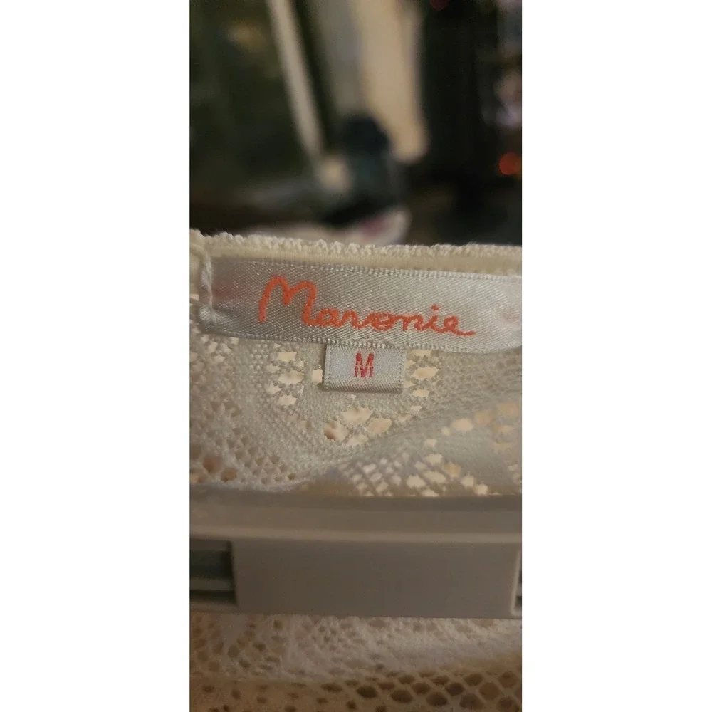 Anthropologie Maronie Cream Mesh Lace Size Medium New BoHo Minimalist D30